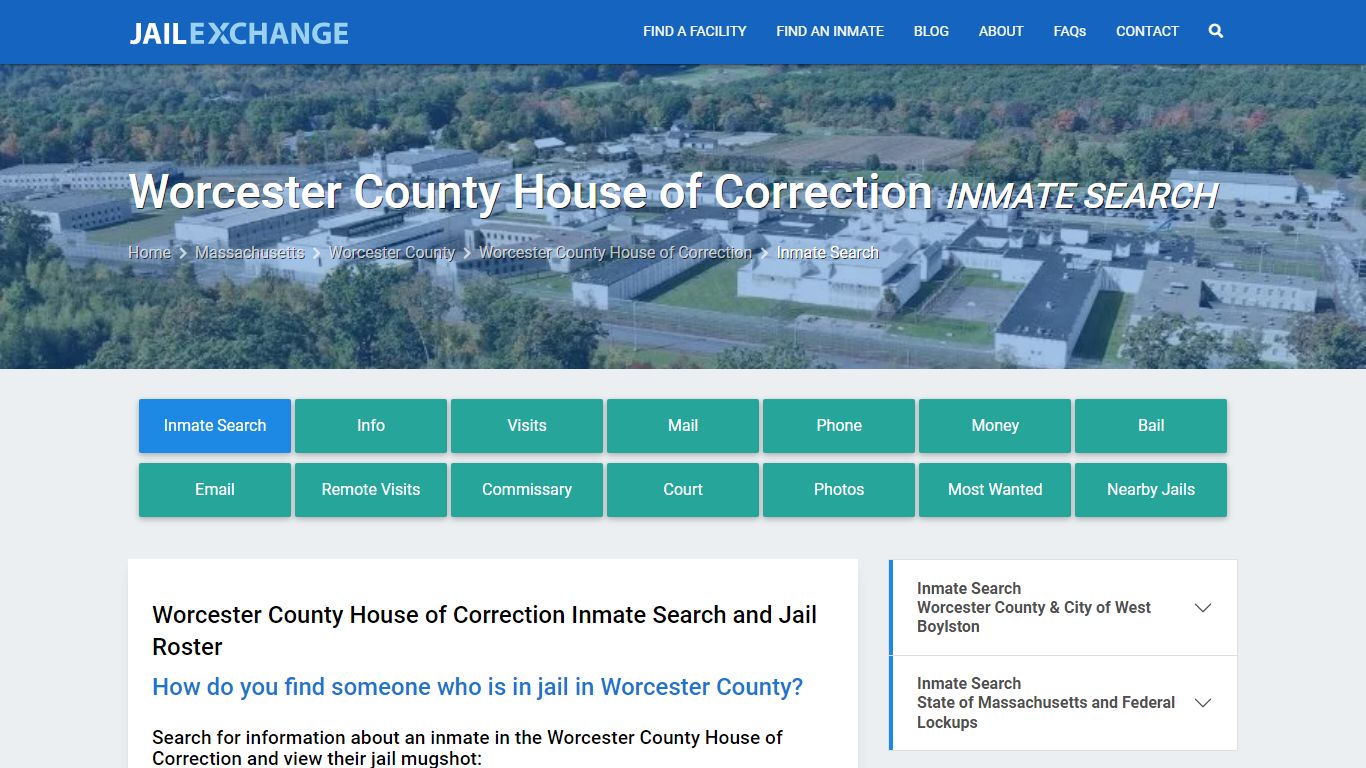 Worcester County House of Correction Inmate Search - Jail Exchange